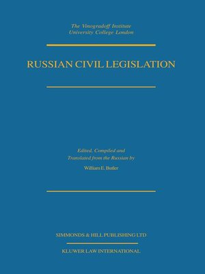 cover image of Russian Civil Legislation